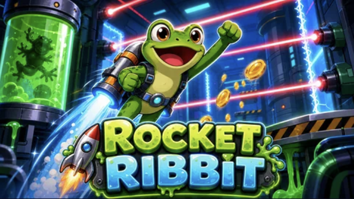 Rocket Ribbit, a platformer built with Chatforce